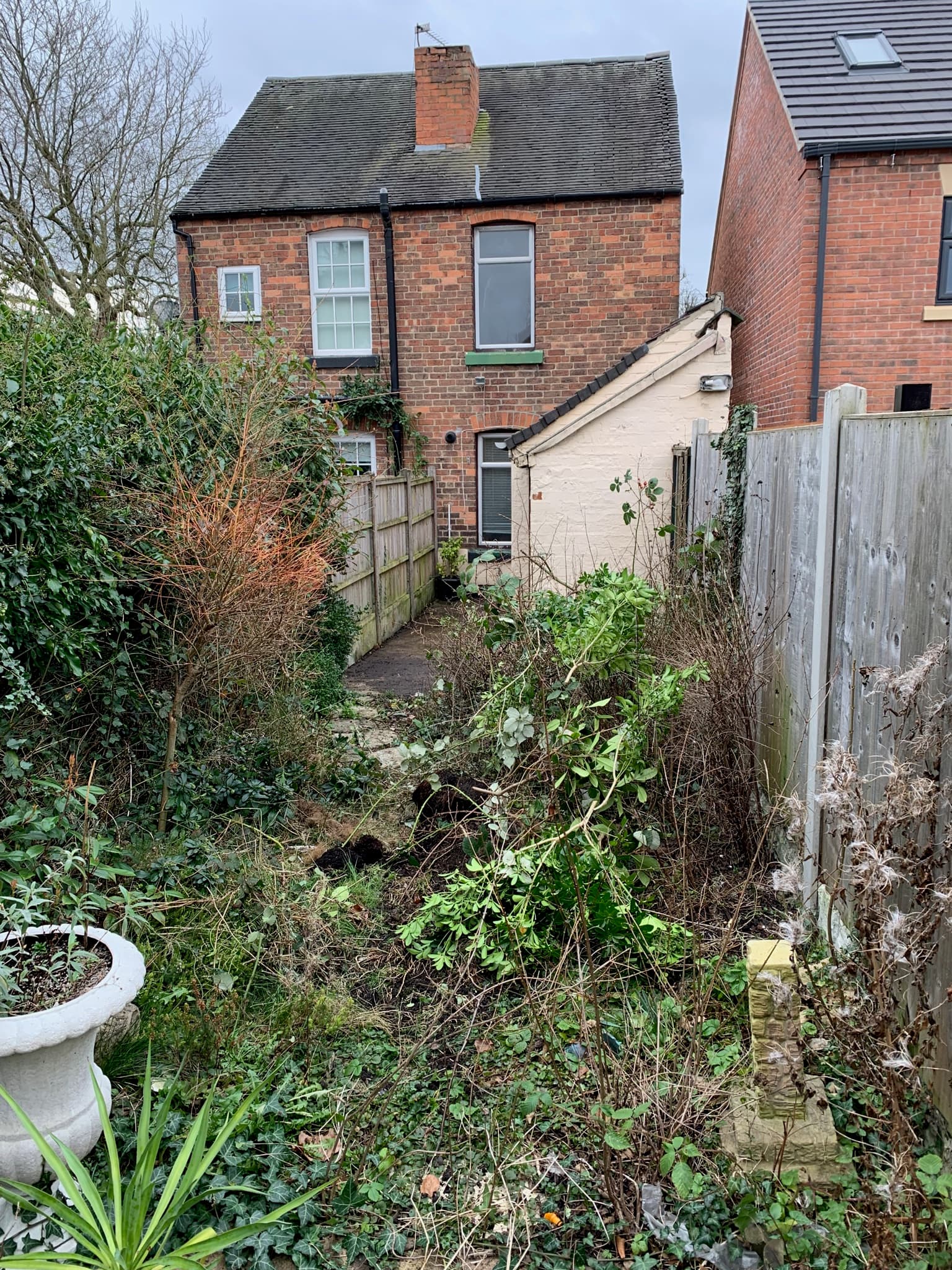 Derbyshire — rear garden before works