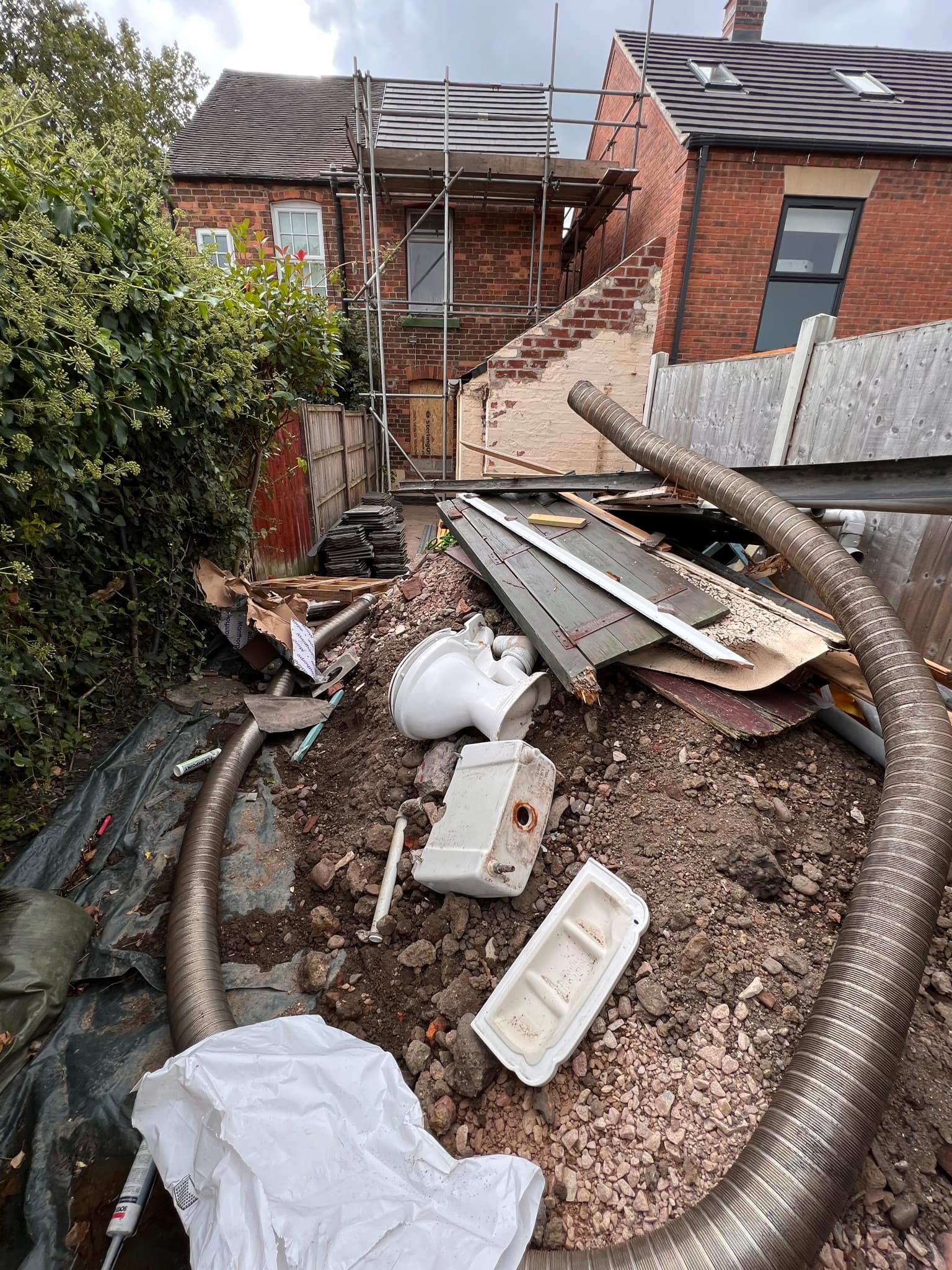 Derbyshire — rear garden works in progress