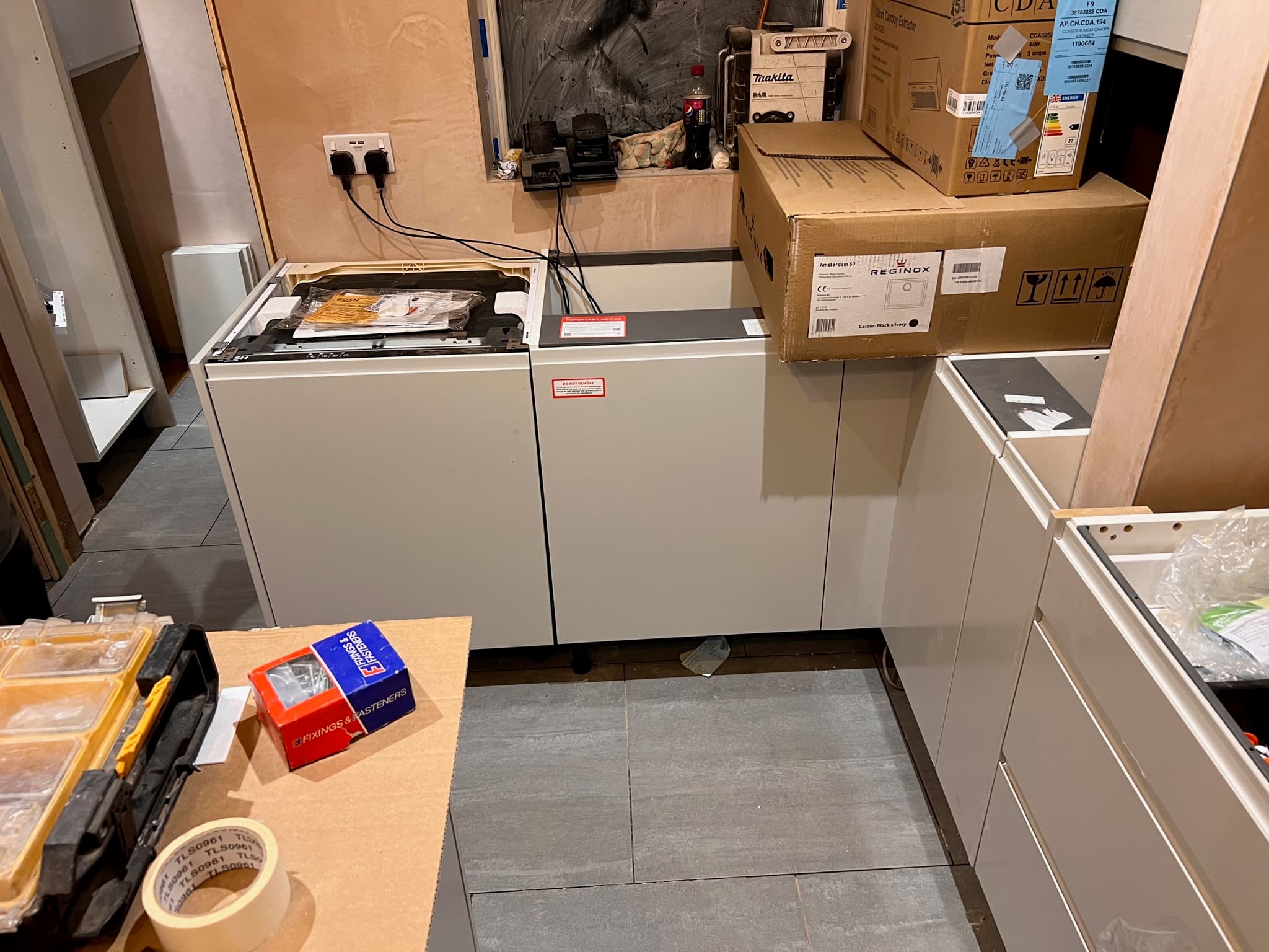 Derbyshire — kitchen installation in progress