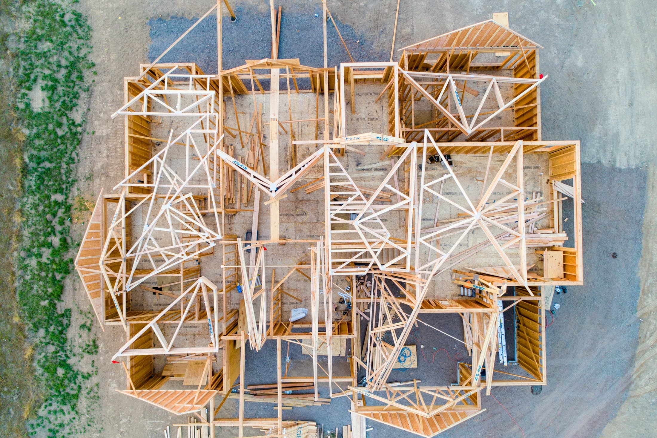 Material samples and house layout model