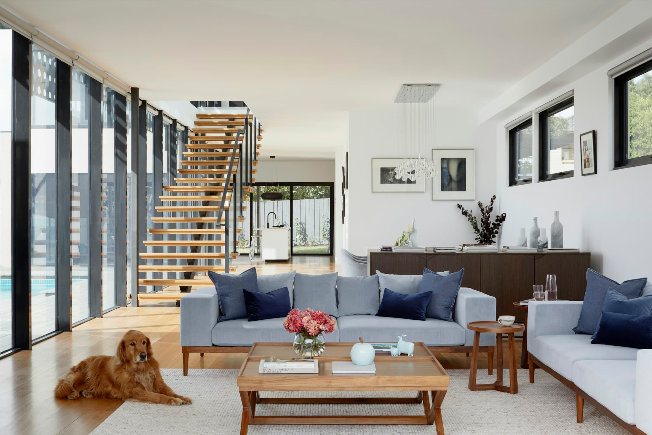 Contemporary lounge with natural daylight